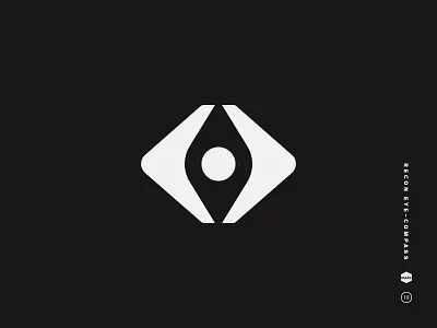 Recon VR augmented reality black and white compass eye geometric icon logo mark math recon symbol virtual reality