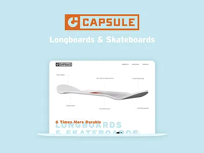 Capsule Skateboards & Longboards capsule landing page longboards rollers skateboard landing skateboarding skateboards sport sports ui ux