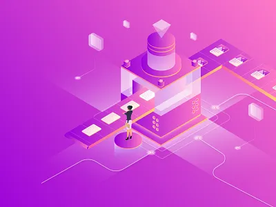Machine app automation content document illustration isometric machine output website wire