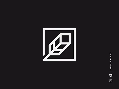 Lawyaw black and white circuitry drafting feather law lawyer legal logo mark maze quill symbol
