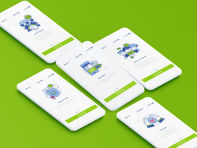 Ziphub Onboarding Screens app icons illustration minimalstic onboarding ziphub