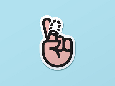 DNT-FCK-UP bad luck bold fingers hand illustration logo luck sticker thick lines
