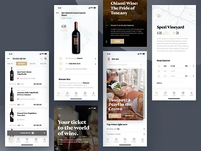 Wine Searcher: App Overview article cards collection fluid food iphone x news scroll search travel tuscany wine