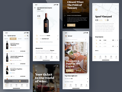 Wine Searcher: App Overview article cards collection fluid food iphone x news scroll search travel tuscany wine