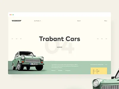Trabant Cars cars ecommerce fluxus green old retro shop trabant ui ux web yellow