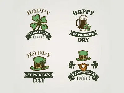Saint Patrick badges collection badges beer brand clover festival freepik green handdrawn labels leprechaun logos saint patrick