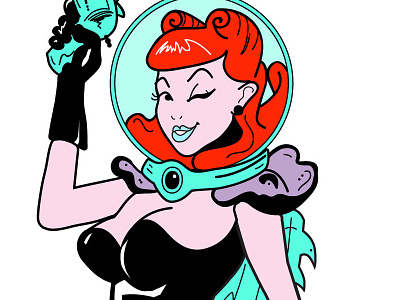 Set Phasers to Stunning design digital illustration pinup tattoo vector
