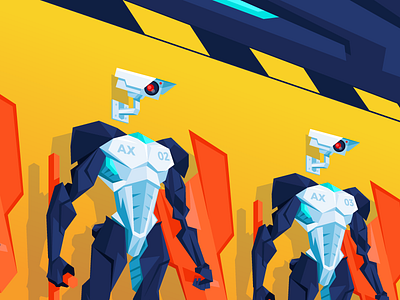 Security Post Illustration android atwix blog camera guard illustration post robot security