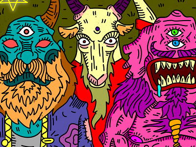 Bearded demons came for me affinitydesigner color dark demon drawing ega illustration inking