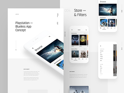 Playstation iOS App Case Study app case study concept interaction ios minimal playstation redesign tv ui ux white