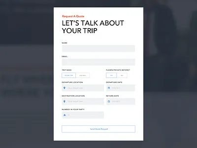 Vault Aviation - Request Quote Modal app contact form interface spacetime ui website