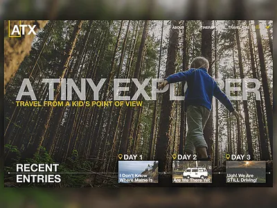 A Tiny Explorer design home page landing page mockup personal website portfolio uiux website wip