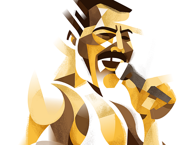 Freddie Mercury caricature design flat freddie painting portrait queen rock singer