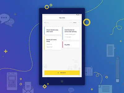 Notes Screen add notes app hotel management app manage notes tab tasks ui ux