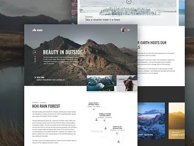 Roads web page blog mountains outdoor travel trip webdesign