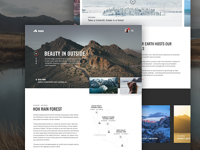 Roads web page blog mountains outdoor travel trip webdesign