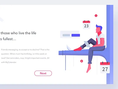 MyCalendar | Onboarding No. 2 bright calendar dashboard desktop my calendar organiser purple ui ux white