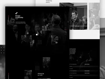 Design Leadership Forum by InVision collage contrast event forum invision landing team tech web. react
