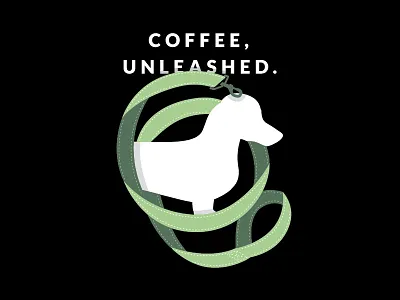 Coffee Unleashed T-shirt Design apparel coffee shirt coffee unleashed dachshund dog leash tshirt design