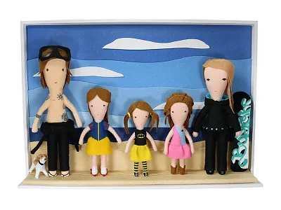 Felty Family Portrait batman beach burton dog felt flamingo portrait scuba snow white snowboard