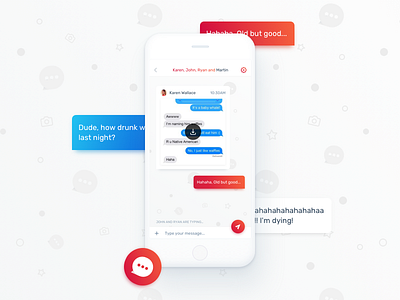 Convo Chat chat design icon iphone message orange red ui ux