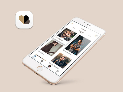Dating App Homescreen app dating feed grid homepage interface ios matches ui ux