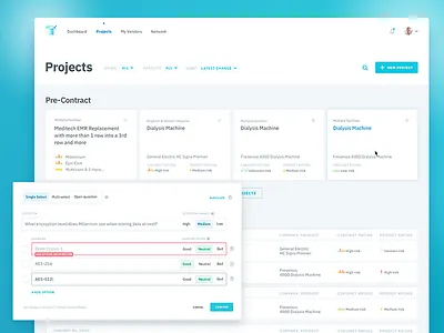 UI design for Vendor risk management tool care design health hospital management providers risk tool ui ux vendor