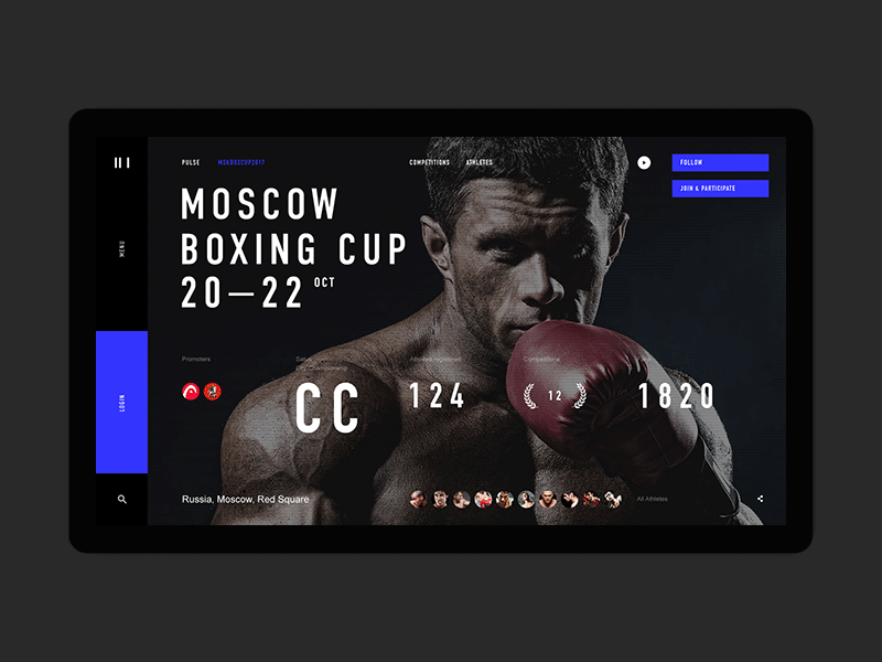 Sportspace desktop fullscreen minimal motion principle promo ui ux web website