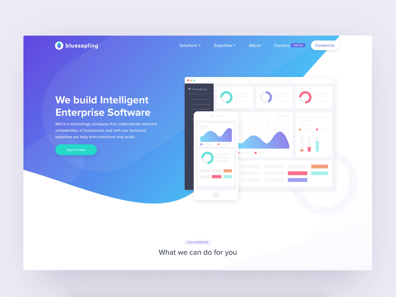 Landing Page Interaction Design cards clean consultancy dashboard debut dribbble enterprise icons illustration ui web website