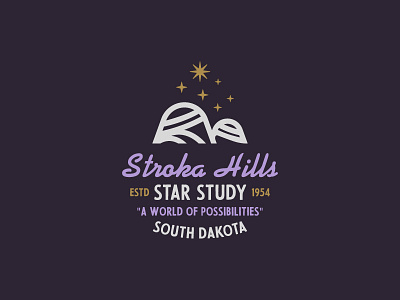 Stroka Hills Full Lockup astrology astronomer branding illustration logo mountain south dakota stars study