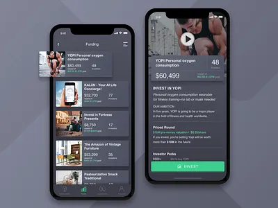 Invest App UI Dark Version Fund app dark dashboard modern design grey invest iphone iphonex ui ux