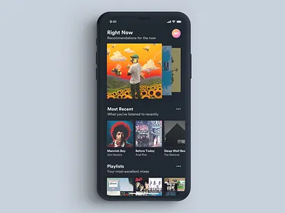 Music Player Concept album app content curated ios mobile music song ui ux