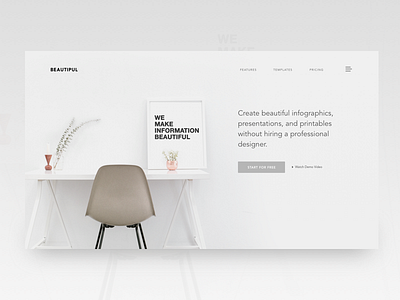 Header Alt9 Dribbble chair furniture grey header simple sleek website