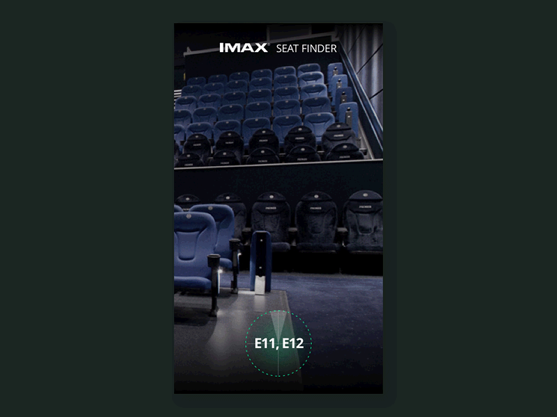 AR app to spot your seats in Cinema animation app ar cinema concept gif ui