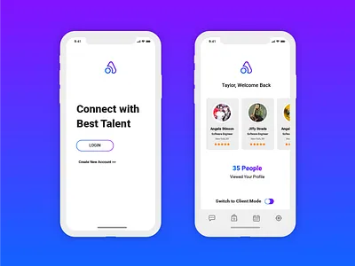 TALENT HUNT APP app app design branding clean minimal ui professional white