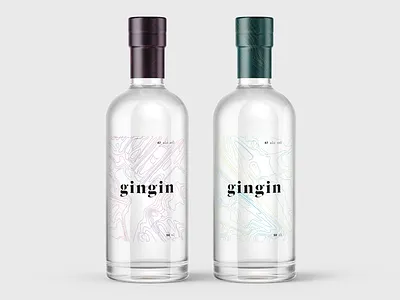 GinGin alcohol bottle brand branding drink gin identity label packaging symbol