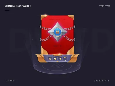 chinese red packet illustration lock password red packet ui ygg