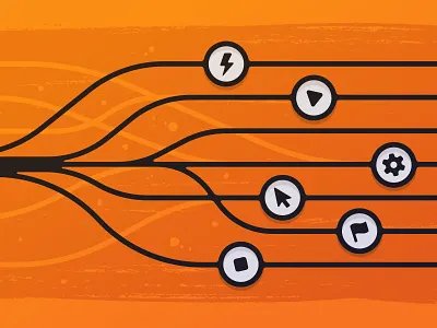 Networks & connections brush connection icon illustration line network paint splat texture tree waves