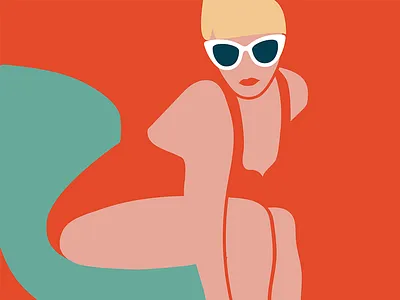 summer leading ladies baseball flat illo illustration lifeguard portrait sandlot summer wendy