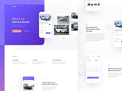 Sebil Car Rental App - Landing page app car car rental clean concept download landing page mobile rent ui website