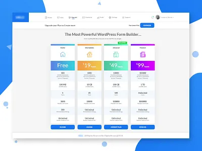 Dashboard - Pricing Plan admin template clean dashboard landing page pricing taple uidesign web design widget