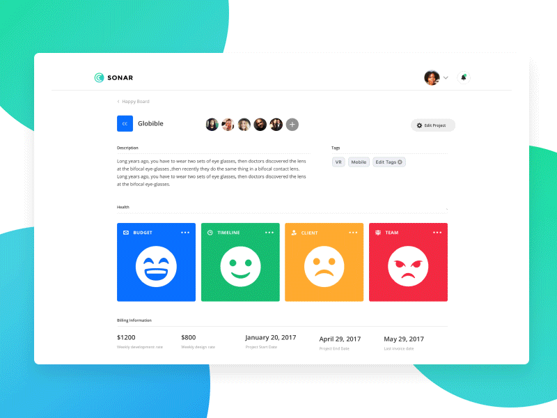 Sonar: Edit Project admin cms dashboard edit hr management panel pm project sonar