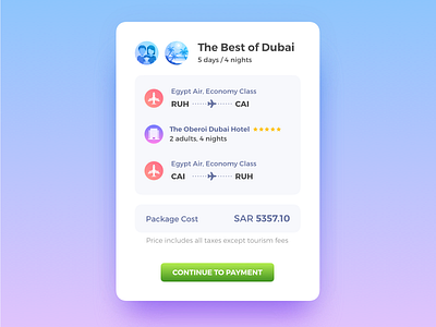 💎 Travel Package Booking - Payment Checkout checkout clean flight hotel itinerary modern neat payment travel trip web website