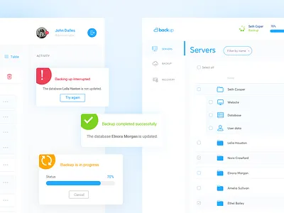 Backup tool - dashboard app backup base dashboard data design desktop kit tool ui ux