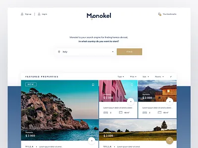 Find fancy home abroad home page platform properties real estate search villa