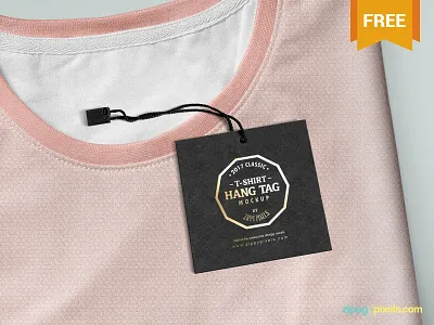 Free Label Tag Mockup branding clothing free freebie label mockup photoshop psd t shirt tag