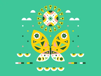 Spring butterfly modern spring sun