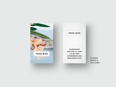 Traveling business card template branding business card cards female floral flower leaves nature stationary template tree