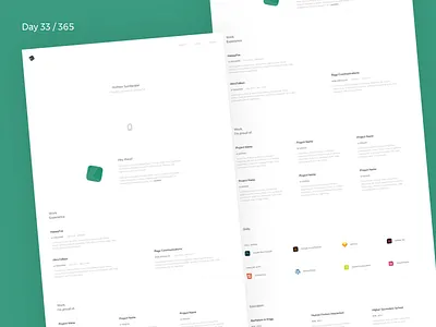 Designer Resume - Sketch Freebie | Day 33/365 - Project365 designer free freebie freebie friday minimal personal portfolio project365 resume sketch sketch freebie