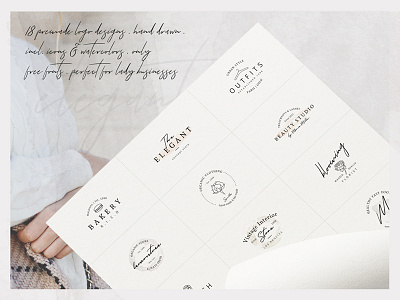 So Female Branding Kit + Icons & Watercolours brand branding clean elegant female feminine floral flowers logo logos modern premade